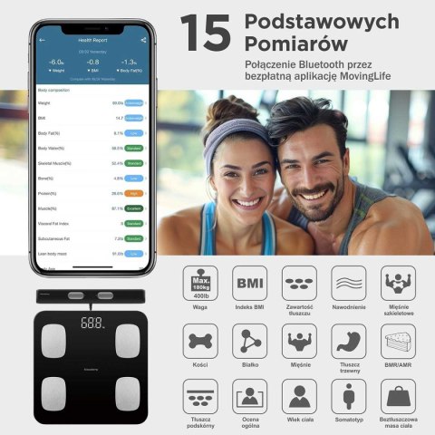 ANALITYCZNA WAGA ŁAZIENKOWA SMART IOS ANDROID KLAUSBERG KB-7852 KLAUSBERG ANALITYCZNA WAGA ŁAZIENKOWA SMART IOS ANDROID KLAUSBERG KB-7852 KLAUSBERG
