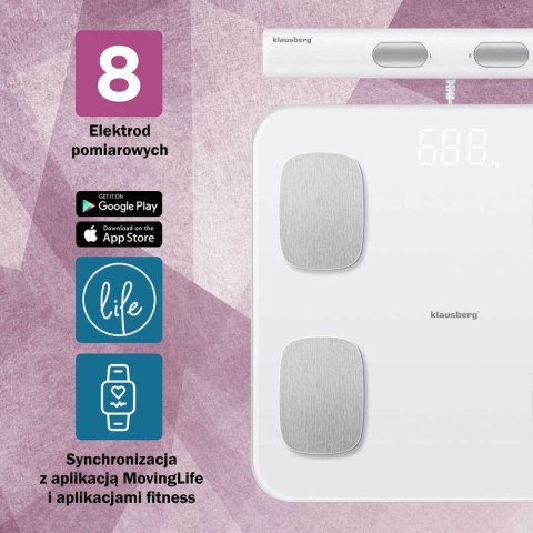 ANALITYCZNA WAGA ŁAZIENKOWA SMART IOS ANDROID  KB-7853 
