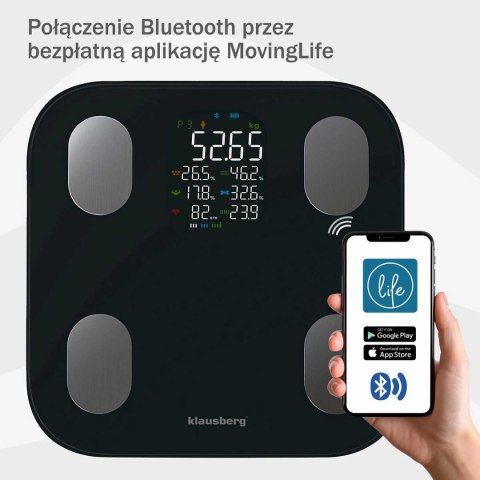 ANALITYCZNA WAGA ŁAZIENKOWA SMART IOS ANDROID  KB-7854 