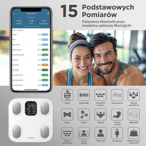 ANALITYCZNA WAGA ŁAZIENKOWA SMART IOS ANDROID KLAUSBERG KB-7855 KLAUSBERG