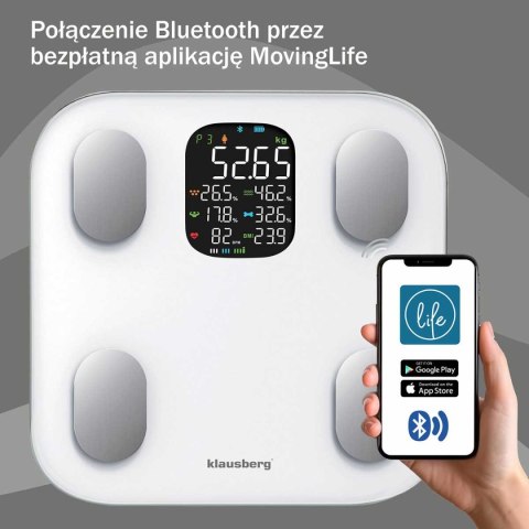 ANALITYCZNA WAGA ŁAZIENKOWA SMART IOS ANDROID KLAUSBERG KB-7855 KLAUSBERG