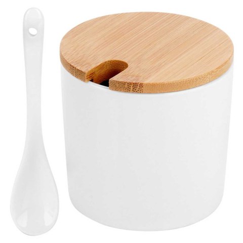 CUKIERNICA CUKIERNICZKA CERAMICZNA Z ŁYŻECZKĄ BIAŁA 139682 VILDE CUKIERNICA CUKIERNICZKA CERAMICZNA Z ŁYŻECZKĄ BIAŁA 139682 VILDE