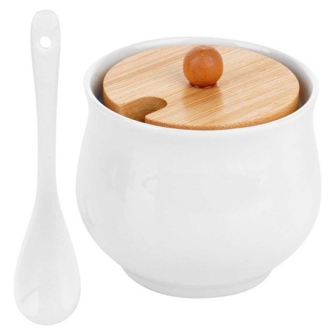 CUKIERNICA CUKIERNICZKA CERAMICZNA Z ŁYŻECZKĄ BIAŁA 139684 VILDE CUKIERNICA CUKIERNICZKA CERAMICZNA Z ŁYŻECZKĄ BIAŁA 139684 VILDE