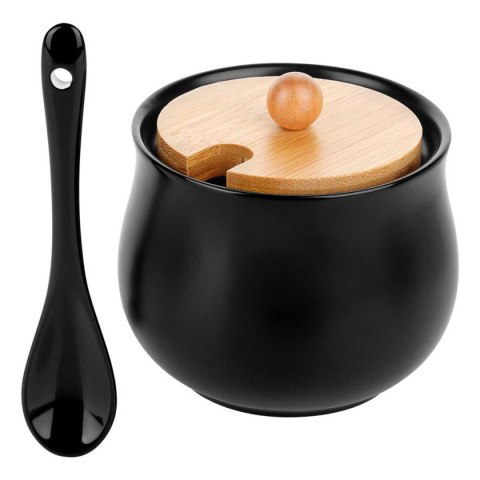 CUKIERNICA CUKIERNICZKA CERAMICZNA Z ŁYŻECZKĄ CZARNA 139683 VILDE CUKIERNICA CUKIERNICZKA CERAMICZNA Z ŁYŻECZKĄ CZARNA 139683 VILDE
