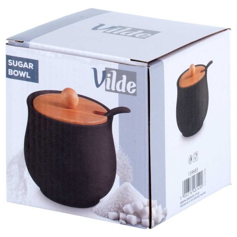 CUKIERNICA CUKIERNICZKA CERAMICZNA Z ŁYŻECZKĄ CZARNA 139683 VILDE CUKIERNICA CUKIERNICZKA CERAMICZNA Z ŁYŻECZKĄ CZARNA 139683 VILDE