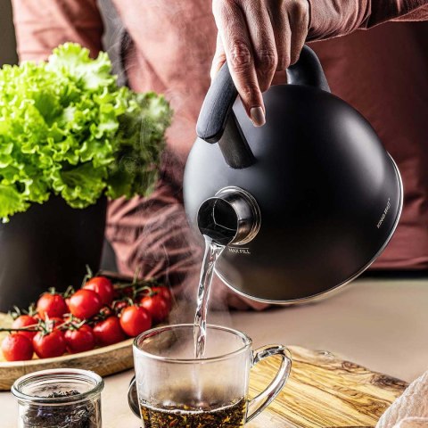 CZAJNIK 1,5L Z GWIZDKIEM KINGHOFF KH-1897 CZARNY MAT KINGHOFF