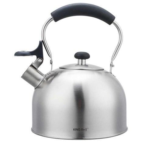 CZAJNIK 2,5L Z GWIZDKIEM  KH-1859 SREBRNY 