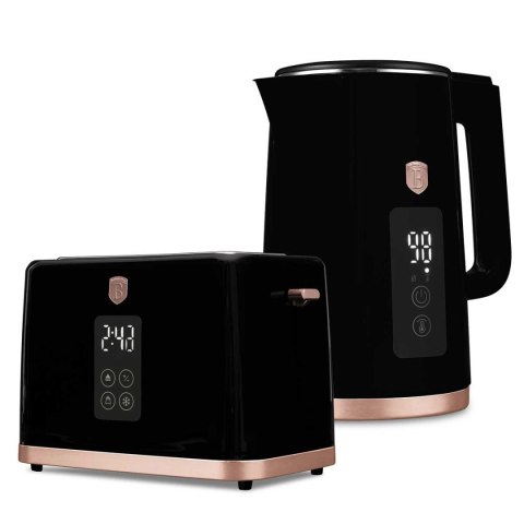 CZAJNIK ELEKTRYCZNY 1,7L + TOSTER CYFROWY BERLINGER HAUS BH-9540 BLACK ROSE BERLINGER HAUS