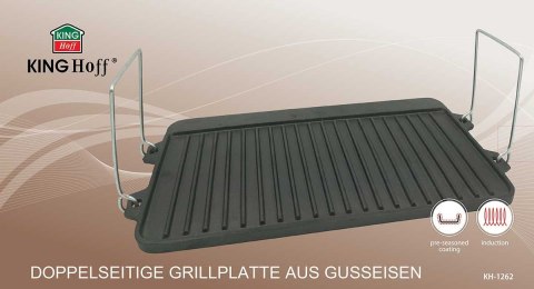 DWUSTRONNA ŻELIWNA PŁYTA GRILLOWA KINGHOFF KH-1262 KINGHOFF DWUSTRONNA ŻELIWNA PŁYTA GRILLOWA KINGHOFF KH-1262 KINGHOFF