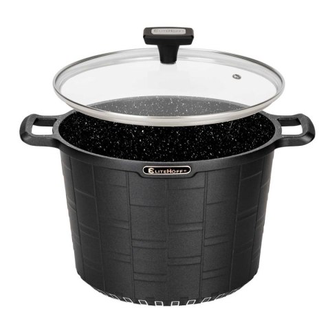 GARNEK GRANITOWY Z POKRYWĄ 24cm 6,5L E-7032 ELITEHOFF