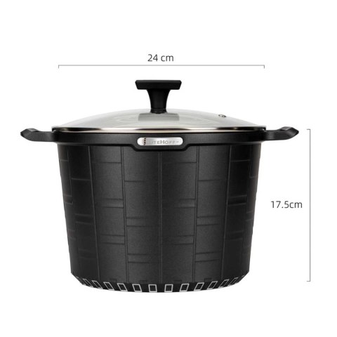 GARNEK GRANITOWY Z POKRYWĄ 24cm 6,5L E-7032 ELITEHOFF