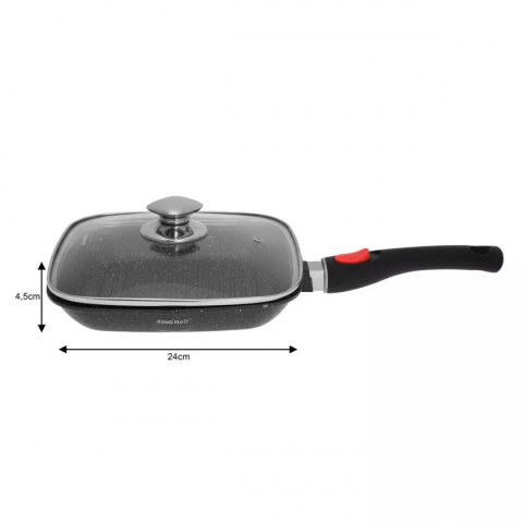 GRILLOWA PATELNIA GRANITOWA 24cm  KH-1510 ODPINANY UCHWYT 