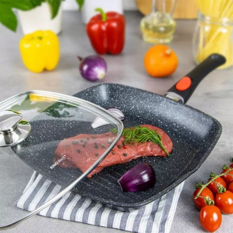 GRILLOWA PATELNIA GRANITOWA 28cm KINGHOFF KH-1511 ODPINANY UCHWYT KINGHOFF GRILLOWA PATELNIA GRANITOWA 28cm KINGHOFF KH-1511 ODPINANY UCHWYT KINGHOFF