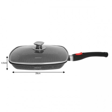 GRILLOWA PATELNIA GRANITOWA 28cm KINGHOFF KH-1511 ODPINANY UCHWYT KINGHOFF GRILLOWA PATELNIA GRANITOWA 28cm KINGHOFF KH-1511 ODPINANY UCHWYT KINGHOFF