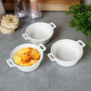 KOKILKI MISECZKI PORCELANOWE DO ZAPIEKANIA 3 szt. OKRĄGŁE EXCELLENT HOUSWARE