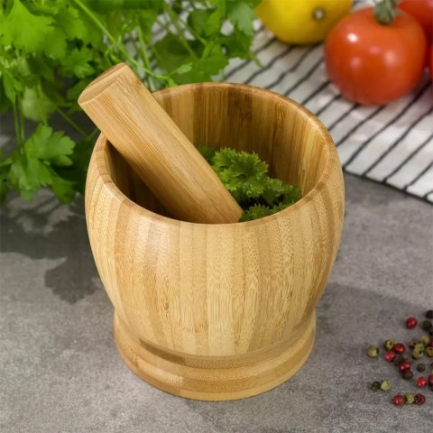 KUCHENNY MOŹDZIERZ BAMBUSOWY 9cm KINGHOFF KH-1616 KINGHOFF KUCHENNY MOŹDZIERZ BAMBUSOWY 9cm KINGHOFF KH-1616 KINGHOFF