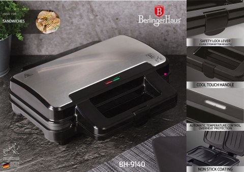 OPIEKACZ DO KANAPEK SANDWICH MAKER BERLINGER HAUS BH-9140 BERLINGER HAUS OPIEKACZ DO KANAPEK SANDWICH MAKER BERLINGER HAUS BH-9140 BERLINGER HAUS