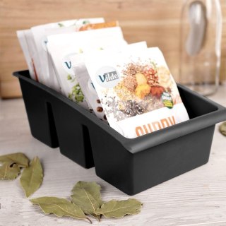 ORGANIZER POJEMNIK NA PRZYPRAWY W TOREBKACH CZARNY 229047-C VILDE