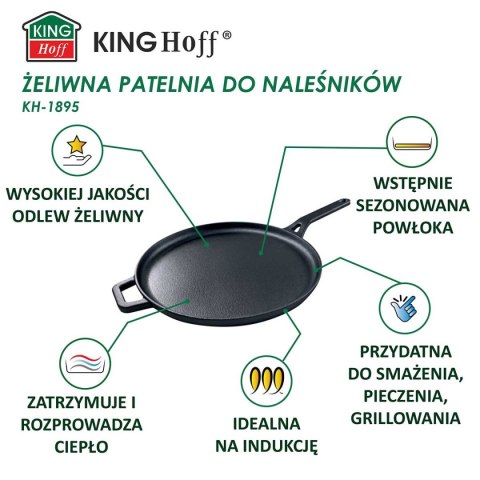 PATELNIA ŻELIWNA 29cm DO NALEŚNIKÓW PIZZY KINGHOFF KH-1895 KINGHOFF PATELNIA ŻELIWNA 29cm DO NALEŚNIKÓW PIZZY KINGHOFF KH-1895 KINGHOFF
