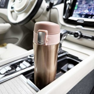 STALOWY KUBEK TERMICZNY PODRÓŻNY TERMOS 450ml 1056 złoty BRUNBESTE
