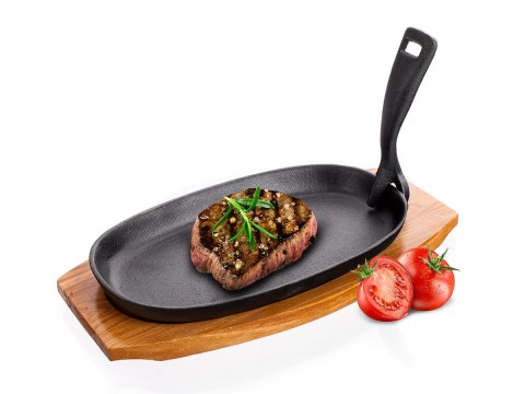 TALERZ PÓŁMISEK PATELNIA ŻELIWNA Z DESKĄ BANQUET GRADA BANQUET TALERZ PÓŁMISEK PATELNIA ŻELIWNA Z DESKĄ BANQUET GRADA BANQUET