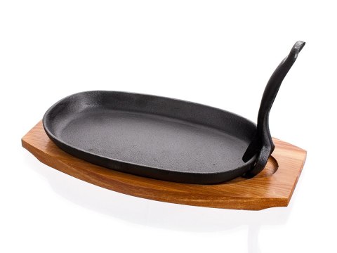 TALERZ PÓŁMISEK PATELNIA ŻELIWNA Z DESKĄ BANQUET GRADA BANQUET TALERZ PÓŁMISEK PATELNIA ŻELIWNA Z DESKĄ BANQUET GRADA BANQUET