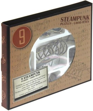 Łamigłówki metalowe 9 szt Steampunk czerwony G3