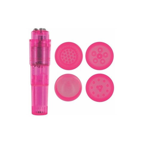 Mini stymulator łechtaczki masażer z nakładkami Mini stymulator łechtaczki masażer z nakładkami