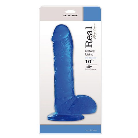 Proste niebieskie gumowe dildo z przyssawką Proste niebieskie gumowe dildo z przyssawką