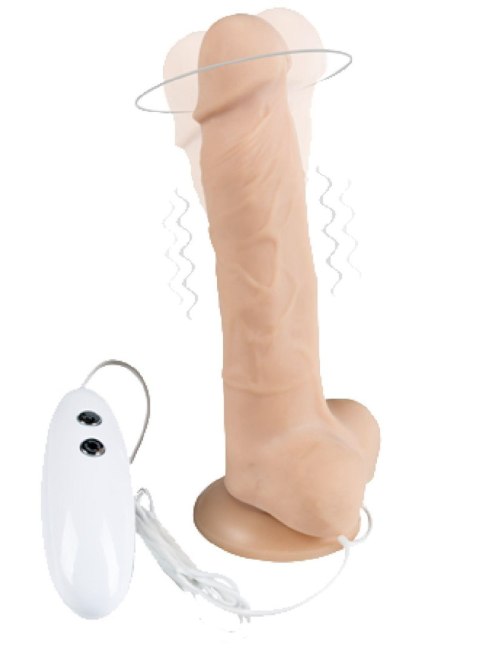 Dildo z wibracją rotacją pilot cielisty 18 cm Dildo z wibracją rotacją pilot cielisty 18 cm