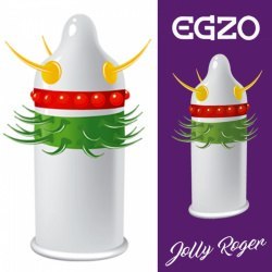 Prezerwatywy z fakturą wypustkami egzo jolly roger Prezerwatywy z fakturą wypustkami egzo jolly roger