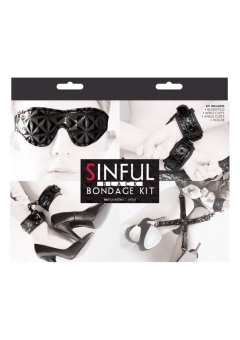 Zestaw-SINFUL BONDAGE KIT BLACK Zestaw-SINFUL BONDAGE KIT BLACK