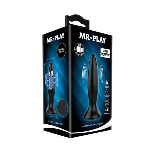 Smukły klasyczny korek analny plug wibrujący 12cm Smukły klasyczny korek analny plug wibrujący 12cm