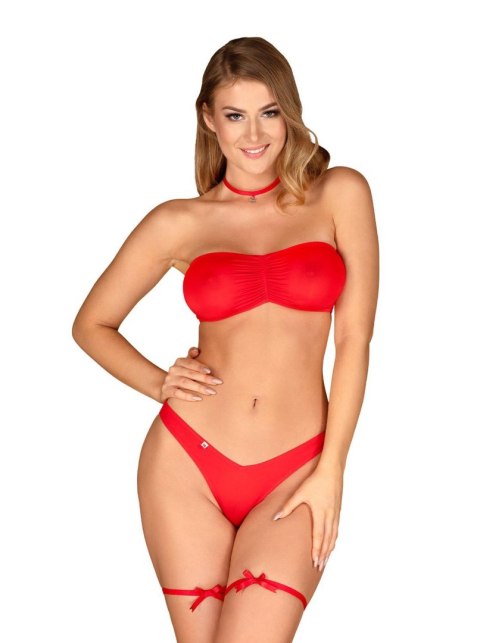 Komplet sex mikołajka biustonosz figi kissmas s/m Komplet sex mikołajka biustonosz figi kissmas s/m