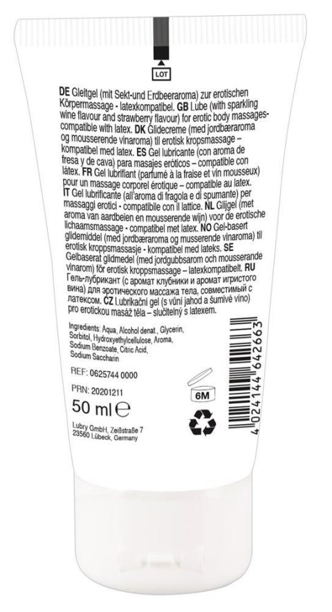 Żel do masażu erotycznego jadalny truskawka 50 ml Żel do masażu erotycznego jadalny truskawka 50 ml
