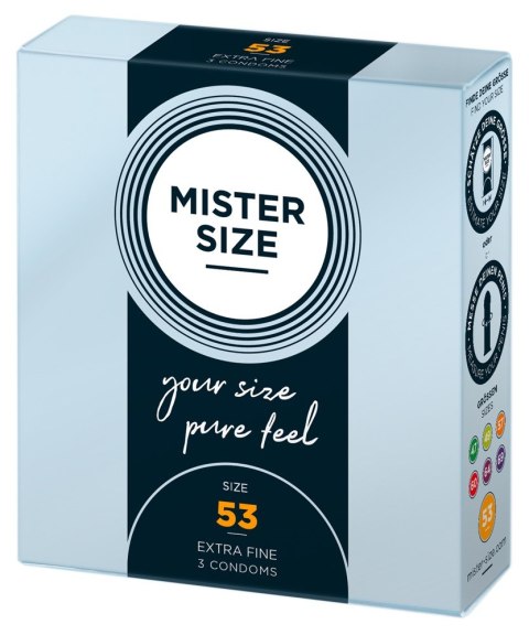 Dopasowane prezerwatywy mister size 53 mm 3szt Dopasowane prezerwatywy mister size 53 mm 3szt