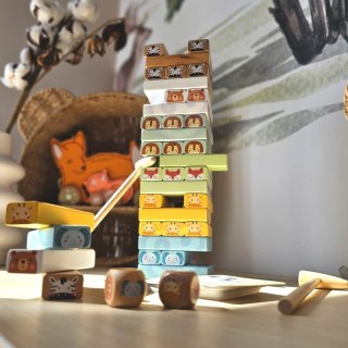 TOOKY TOY Gra Zręcznościowa "Chwiejąca się Wieża" Zwierzęta 82 el.