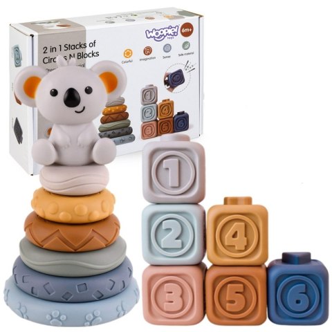 WOOPIE BABY Miękkie Gumowe Klocki Sensoryczne Zestaw 3w1 Miś WOOPIE BABY Miękkie Gumowe Klocki Sensoryczne Zestaw 3w1 Miś