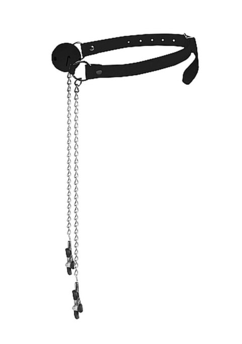 Ball Gag with Nipple Clamps - Black Ball Gag with Nipple Clamps - Black