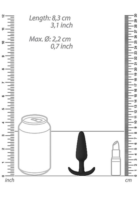 Czarny silikonowy korek analny z uchwytem 8,5 cm Czarny silikonowy korek analny z uchwytem 8,5 cm