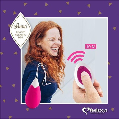 FeelzToys - Anna Vibrating Egg Remote Deep Pink FeelzToys - Anna Vibrating Egg Remote Deep Pink