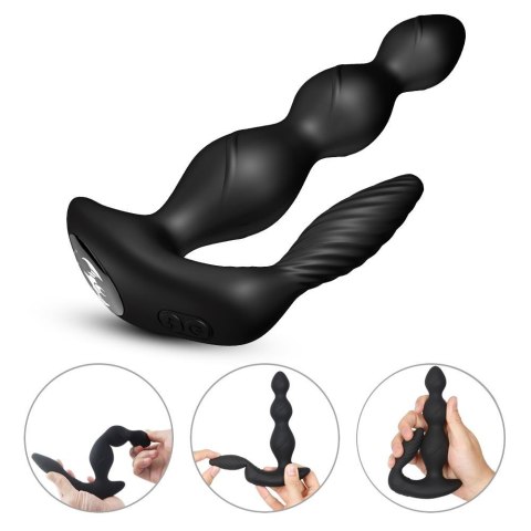 Korek analny z masażerem łechtaczki 9 trybów 17 cm Korek analny z masażerem łechtaczki 9 trybów 17 cm