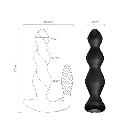 Korek analny z masażerem łechtaczki 9 trybów 17 cm Korek analny z masażerem łechtaczki 9 trybów 17 cm