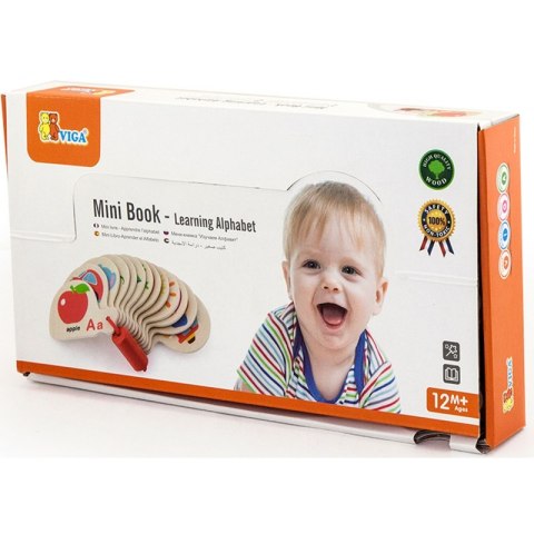 VIGA Drewniana Książeczka do Nauki Alfabetu i Angielskiego Montessori VIGA Drewniana Książeczka do Nauki Alfabetu i Angielskiego Montessori