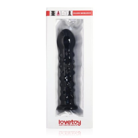 Czarne dildo z wypustkami główką i prostym trzonem Czarne dildo z wypustkami główką i prostym trzonem