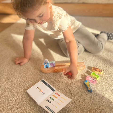 Tooky Toy Drewniana Układanka Łamigłówki dla Dzieci Noe i Zwierzęta