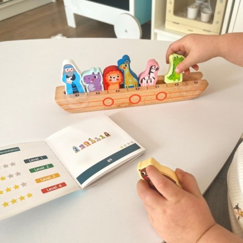 Tooky Toy Drewniana Układanka Łamigłówki dla Dzieci Noe i Zwierzęta