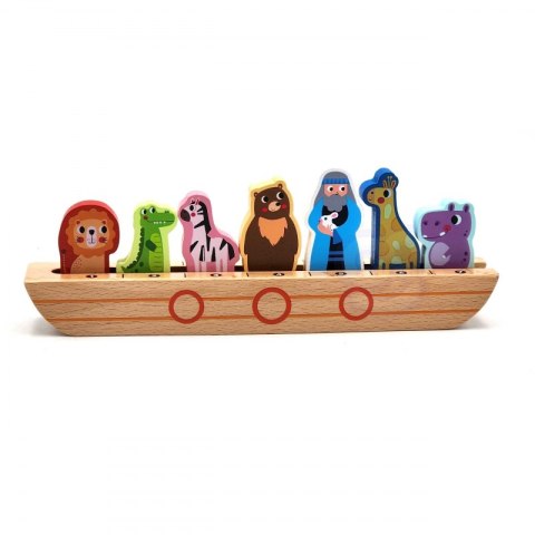 Tooky Toy Drewniana Układanka Łamigłówki dla Dzieci Noe i Zwierzęta
