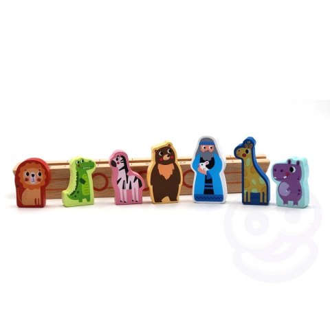 Tooky Toy Drewniana Układanka Łamigłówki dla Dzieci Noe i Zwierzęta