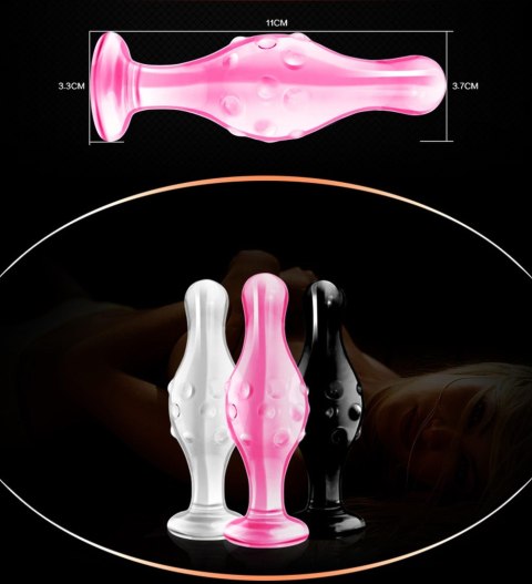Szklane dildo analne z wypustkami 3 kolory 11,5 cm Szklane dildo analne z wypustkami 3 kolory 11,5 cm